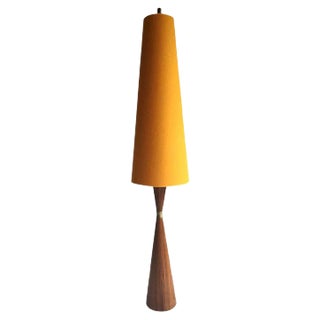 Danish Diabolo Floor Lamp with Upholstered Lampshade, 1960s For Sale