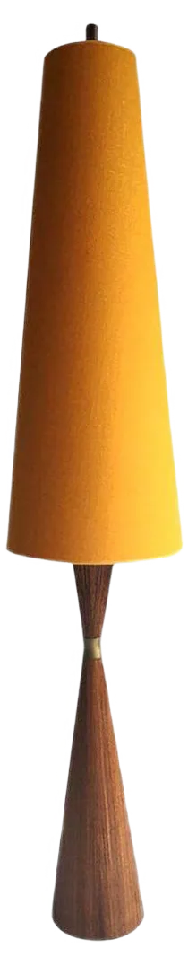Danish Diabolo Floor Lamp with Upholstered Lampshade, 1960s