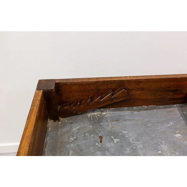 Antique Rustic Worktable with Drawer and Zinc Interior For Sale - Image 11 of 13