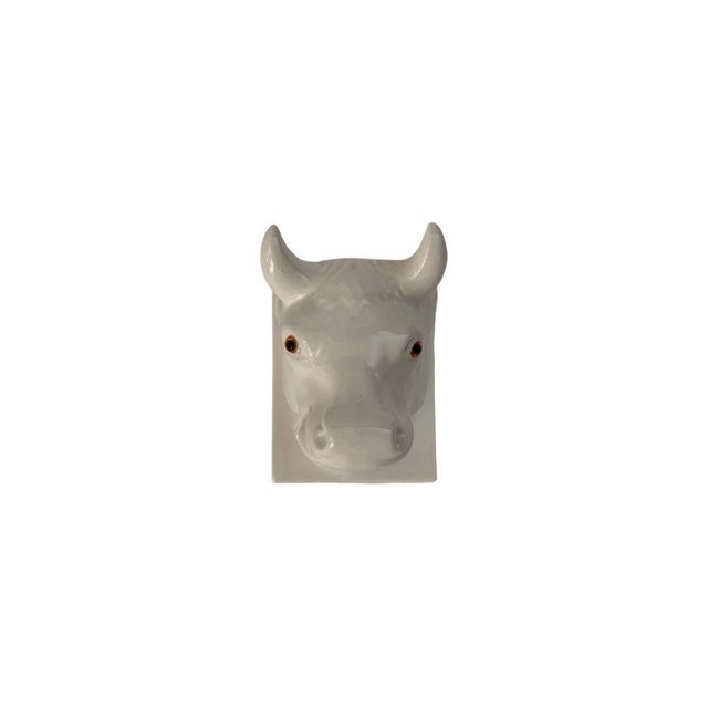 20th Century Country Ceramic Cow Wall Hook For Sale - Image 6 of 6
