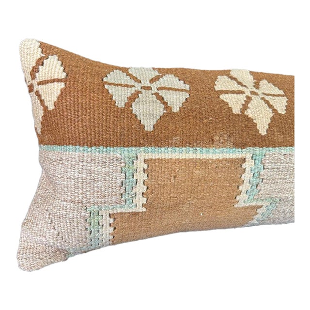Turkish Hemp Pillow Cushion Natural Beige Brown Cushion Cover 12"x46" For Sale