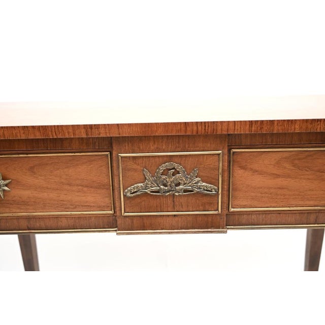 Brown Antique Empire French Walnut Console Table, 1870s For Sale - Image 8 of 10