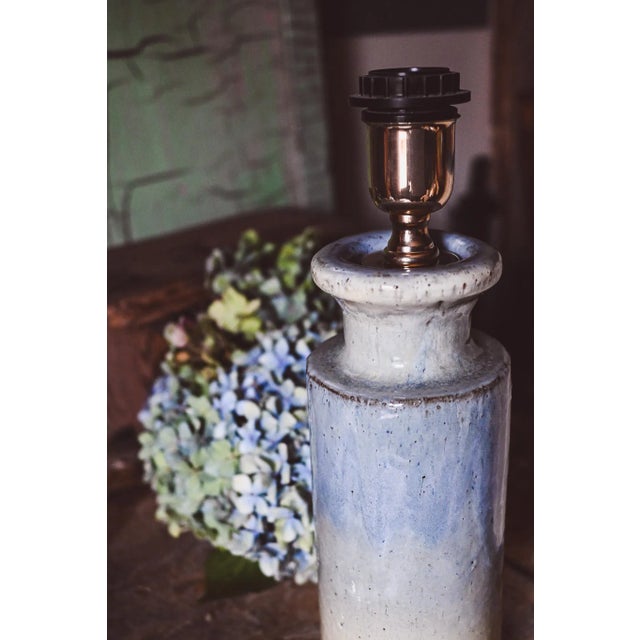 Studio Pottery Table Lamp in Sea Green Blue, 1980s For Sale - Image 11 of 13
