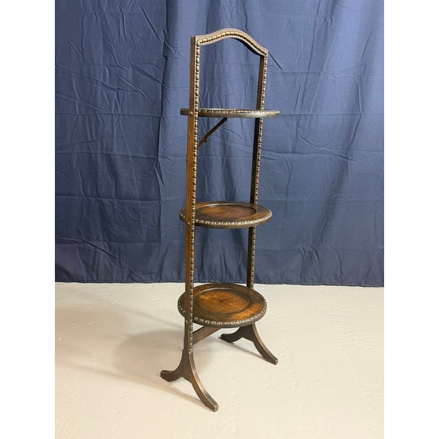 Early 20th Century Antique Three-Tier Folding Cake Stand, 1900 For Sale - Image 5 of 11