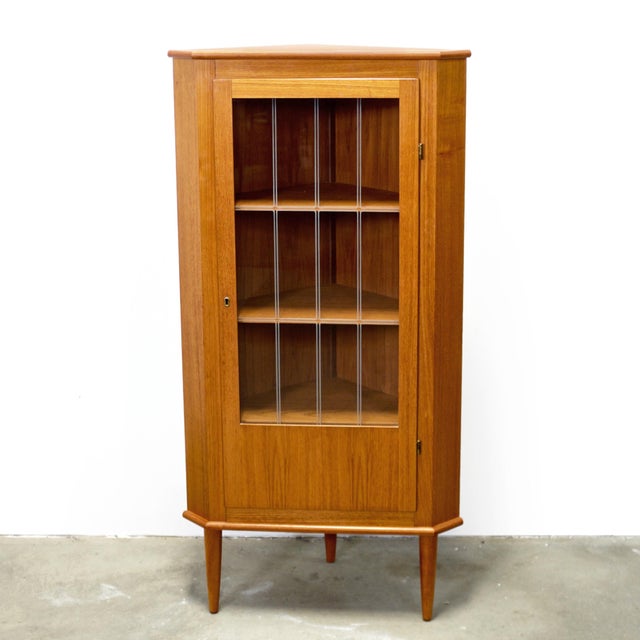 Mid-Century Modern 1950s Danish Teak Corner Cabinet For Sale - Image 3 of 8