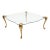 Vintage Hollywood Regency Cast Bronze & Shaped Glass Coffee Table in the Manner of p.e. Guerin For Sale