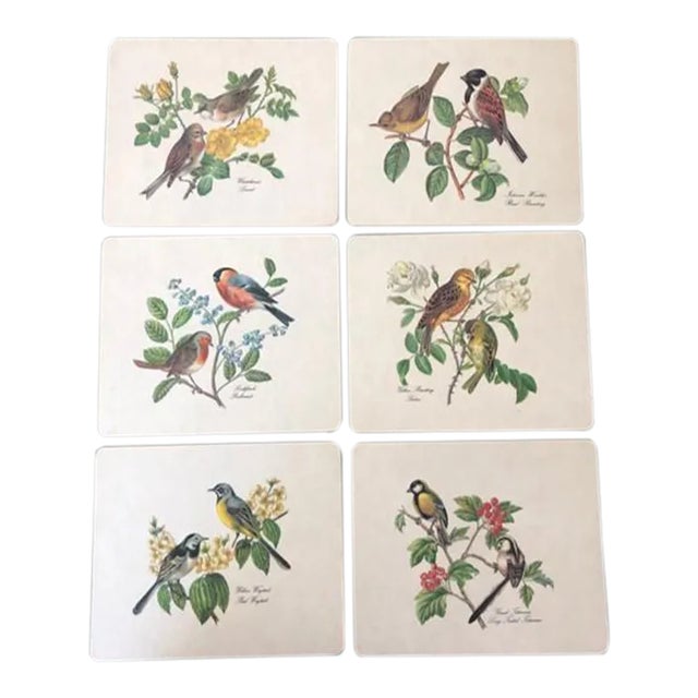 Vintage Lady Clare Placemats of Birds - Set of 6 For Sale