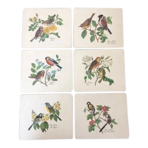 Vintage Lady Clare Placemats of Birds - Set of 6