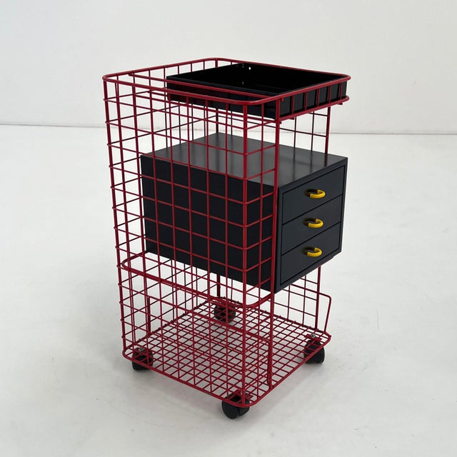 Wire Chest of Drawers on Wheels, 1980s For Sale - Image 10 of 12