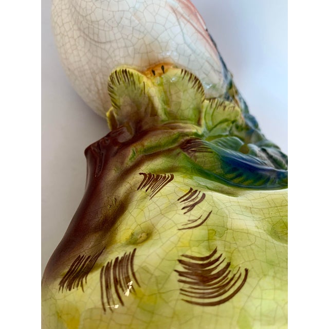 Large Vintage Mid 20th Century Hand Painted Ceramic Rooster For Sale - Image 9 of 12