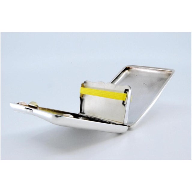 Silver Cigarette Case with Curved Bands For Sale - Image 6 of 10