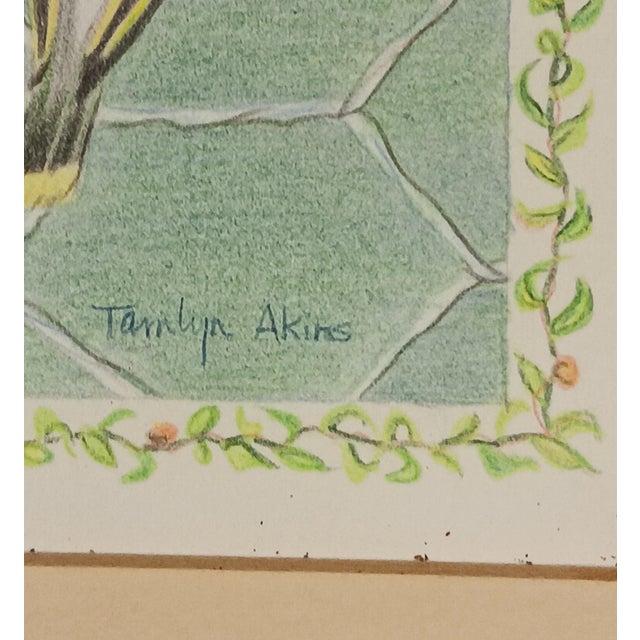 Cedar Waxing Birds Giclee Print Tamlyn Akins Soft Pastel Colors Mat Framed 13x17 For Sale - Image 16 of 16