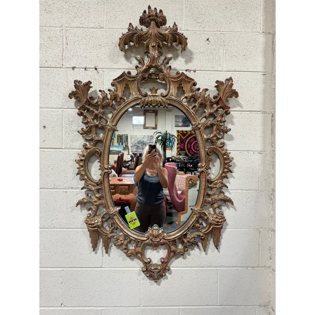 While this is not carved wood, it sure looks like it! Vintage Turner knocking off a beautiful chinoiserie mirror. Great...