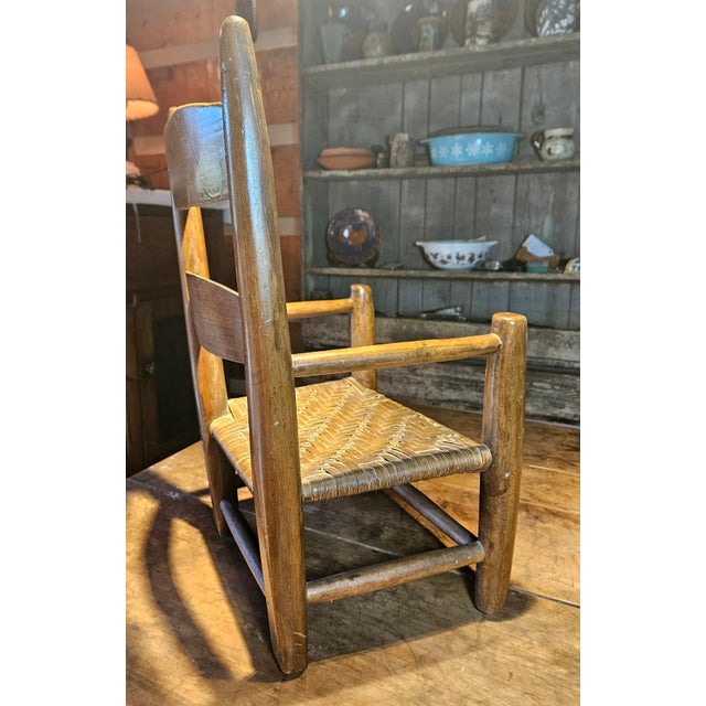 Antique Early American Child's Ladder Back Chair. For Sale In Charlotte - Image 6 of 12