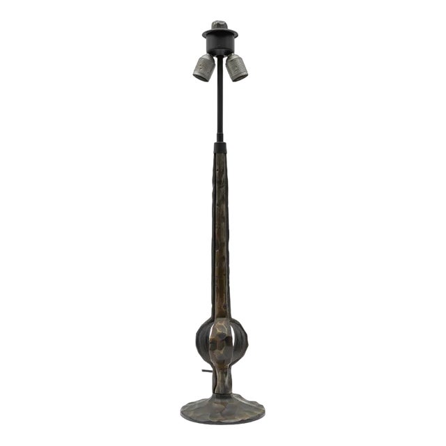 Mid-Century Modern Handmade Massive Bronze Table Lamp Base, Germnay, 1960s For Sale
