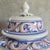 Mid-Century Modern Vintage MCM Portugal Pink Blue Floral Scrolls 14" Canister Ginger Jar For Sale - Image 3 of 6