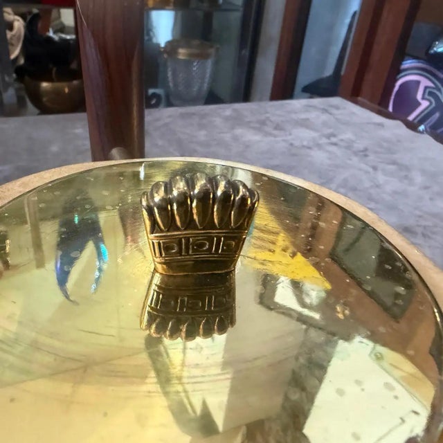 1950s Aldo Tura Mid-Century Modern Goatskin and Brass Ice Bucket For Sale - Image 6 of 11