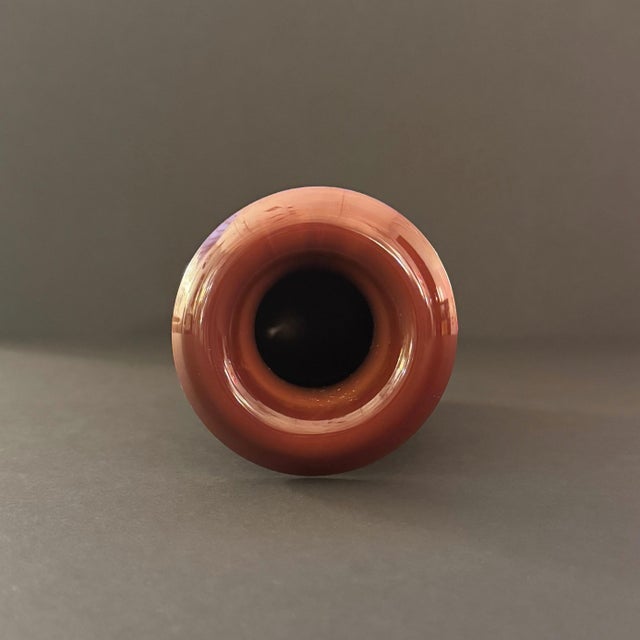 Opaque Pompeiian red glass vase, Italian 1960s For Sale - Image 11 of 18