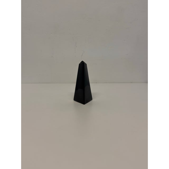 Postmodern Postmodern Faceted Black Ceramic Bud Vase, 1990s For Sale - Image 3 of 12