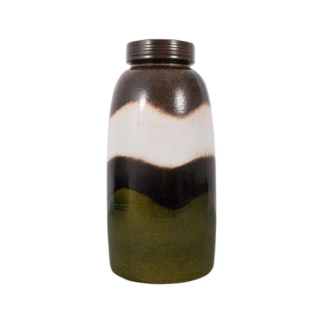 1950s German Ceramic Earth Tone Vase For Sale - Image 13 of 13