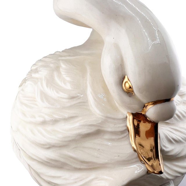 Vintage Ceramic Italian Swan Tureen With White Ladle and Lid - Hollywood Regency For Sale In Oklahoma City - Image 6 of 10