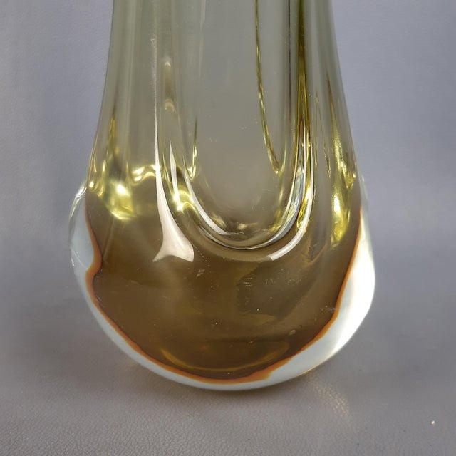 Amber Green Sommerso Murano Glass Vase by Murano for Murano, 1970s For Sale - Image 12 of 16