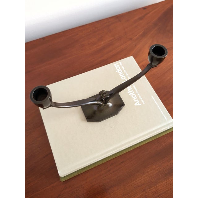 Metal Art Deco Bronze Candelabra from Just Andersen, 1930s For Sale - Image 7 of 17