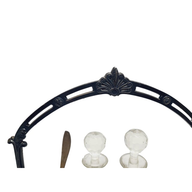 Metal Art Nouveau Cabaret for Spices by Bracia Buch, Poland, 1890s, Set of 5 For Sale - Image 7 of 18