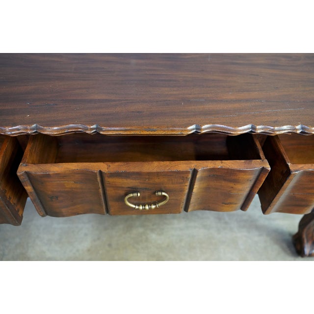 Alfonso Marina Spanish Colonial Mahogany Console With Carved Claw Feet 20th Century For Sale - Image 12 of 12