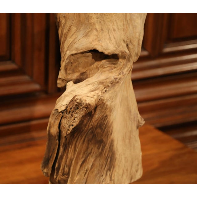 Traditional Vintage Driftwood Sculpture on Green Marble Base For Sale - Image 3 of 7