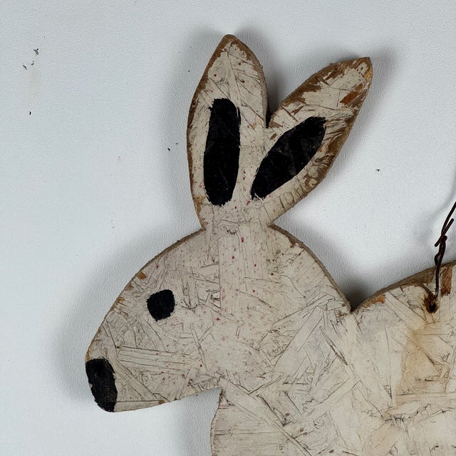 Vintage Folk Art Country Primitive Painted Wood Bunny Rabbit 'For Sale ...