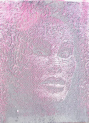 Peter Mayer, Jocelyn Wildenstein (Pink/Grey), Acrylic and Silkscreen on Canvas