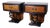 Vintage Art Deco Style Bedside Tables in Briar Root and Glass Shelf, 1940s, Set of 2 For Sale