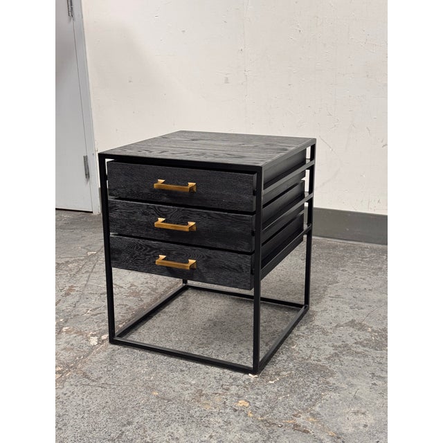 Contemporary Contemporary Three Drawer Nightstand For Sale - Image 3 of 12
