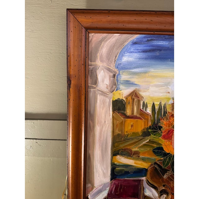 Early 21st Century Monumental Maya Eventov Signed Oil Painting, Vibrant Still Life, 43 X 55 In. For Sale - Image 5 of 7