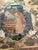 One of a kind work of art coffee table having faux painted vintage French style base with mixed media collage under glass...