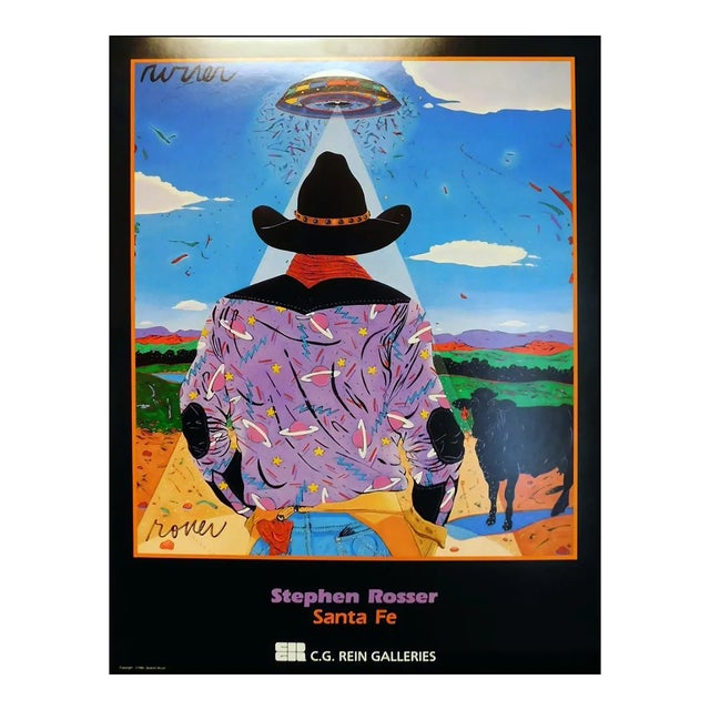 Stephen Rosser "The Scanning of the Cowboy" Hand Signed Gallery Poster For Sale