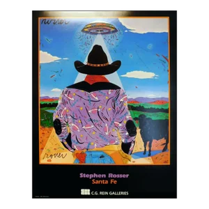 Stephen Rosser "The Scanning of the Cowboy" Hand Signed Gallery Poster