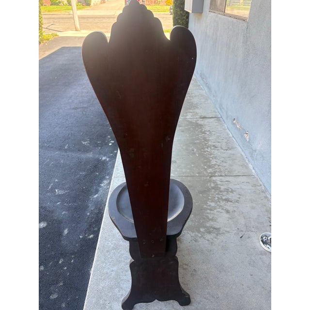 Oxblood Red Antique 19th Century Italian Renaissance Revival Hand Carved Sgabello Hall Chair For Sale - Image 8 of 9