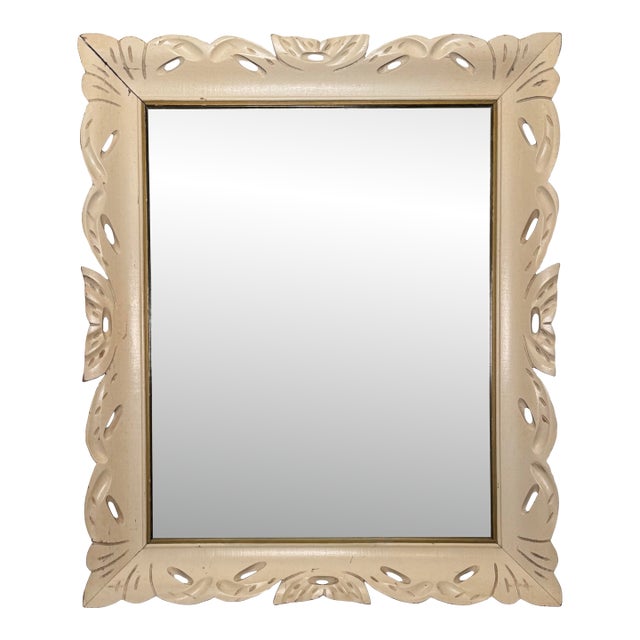 Scandinavian Mid Century Solid Wood Wall Mirror For Sale