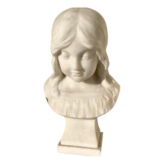 J. Cozlin, Bust of a Little Girl, Marble For Sale