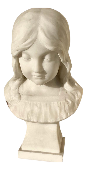 J. Cozlin, Bust of a Little Girl, Marble