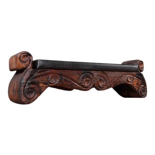 Vintage Witco Carved Cypress Tiki Bench For Sale