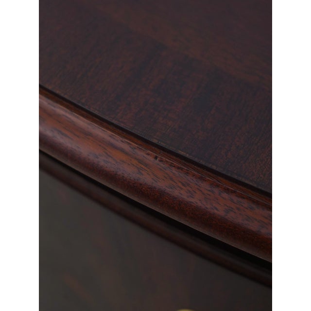 Pair Thomasville 3 Drawer Mahogany Bowfront Nightstands For Sale - Image 14 of 18