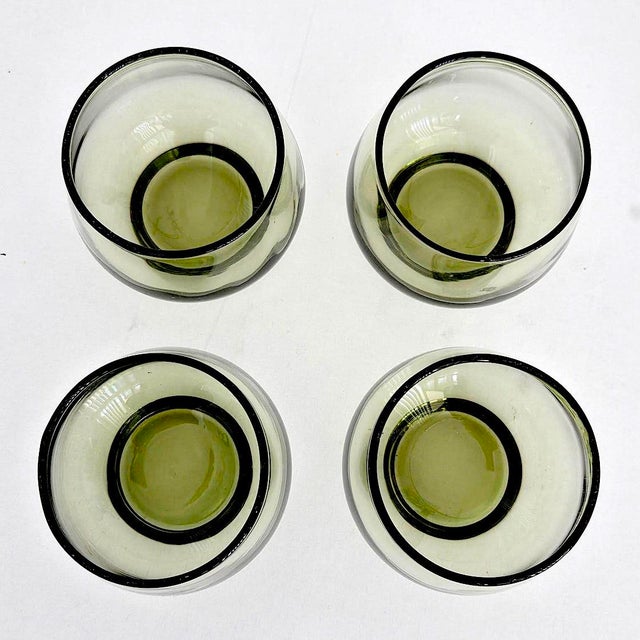 Avocado 1970s Libbey Tempo Old Fashioned Glasses in Avocado Green, Set of 4 For Sale - Image 8 of 9