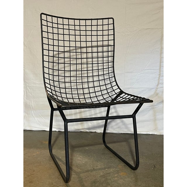 2000 - 2009 Knoll Style, Mid-Century Modern Metal Wire Chairs - Set of 6 Black For Sale - Image 5 of 14