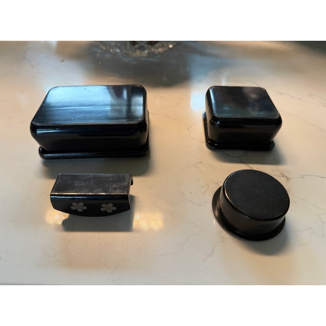 Antique Japanese Lacquerware Smoking Set For Sale - Image 4 of 9