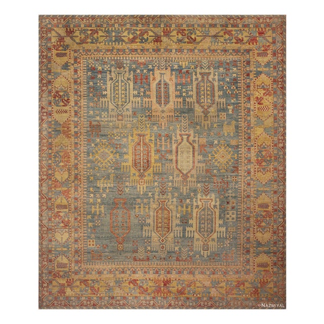 Tribal Animal Geometric Design Contemporary Modern Rustic Area Rug For Sale