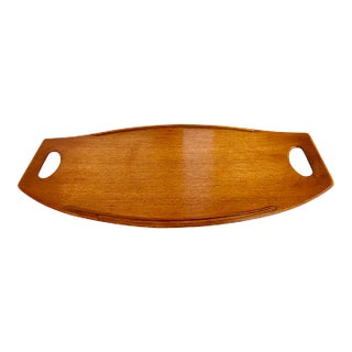 1950s Vintage Teak Large Dansk Surfboard Shape Serving Tray by Jens Quistgaard For Sale