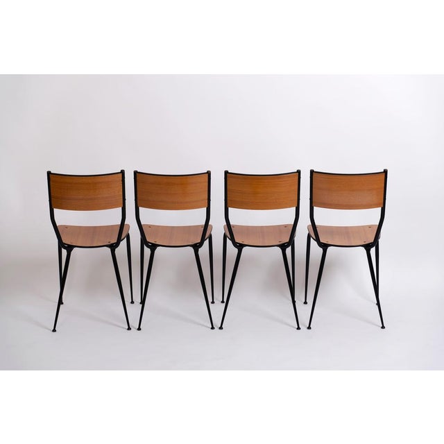 Mid-Century Modern Dining Chairs by Salvarani, Italy, 1950s, Set of 4 For Sale - Image 6 of 18